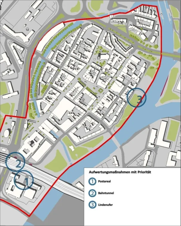 Berlin-Spandau: Standorte der Aufwertungsmaßnahmen mit Priorität