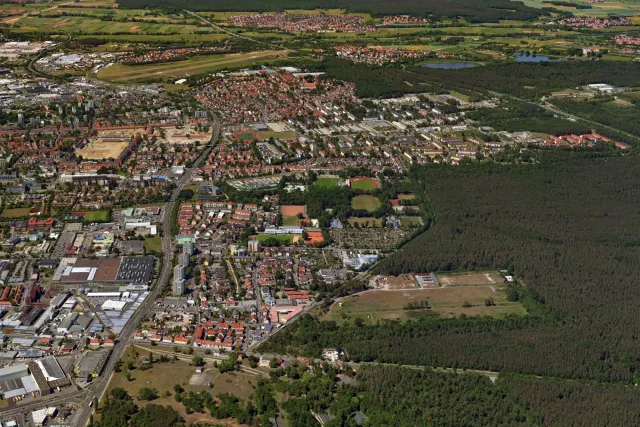 Der Bamberger Osten aus der Luft – Bildnachweis: Stadt Bamberg/Hajo Dietz