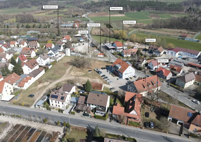 Areal um das Rathaus in Effeltrich