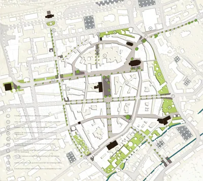 Wunsiedel: Lage des Wettbewerbsgebiets in der Altstadt